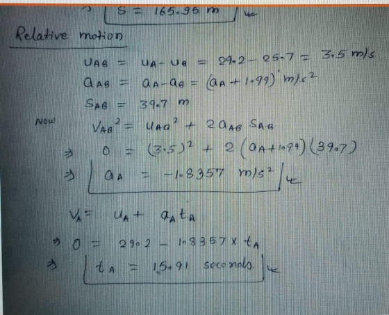 Relative mohion aAg aA-aer@a-.,.91).m)s2. = mow