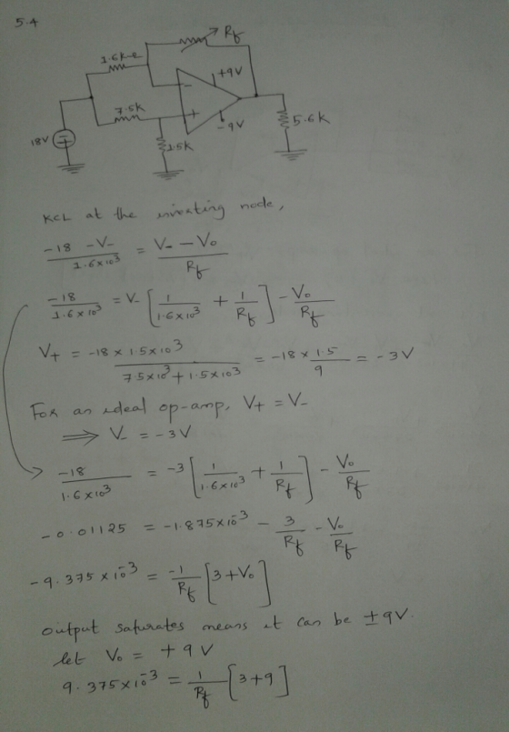 5千 +9V 극 .sk 18 .sk -18-V- Vo 1-GX12 V. output saturates meens -t can be ±T/ 9, 375x1? 3ナg