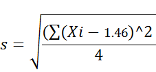 S = (E(Xi – 1.46)^2 4