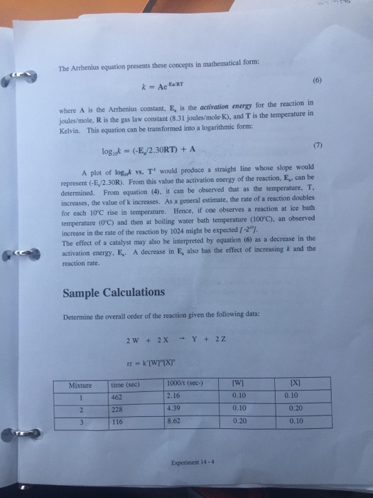 Based on this lab experiment, what are all the equ