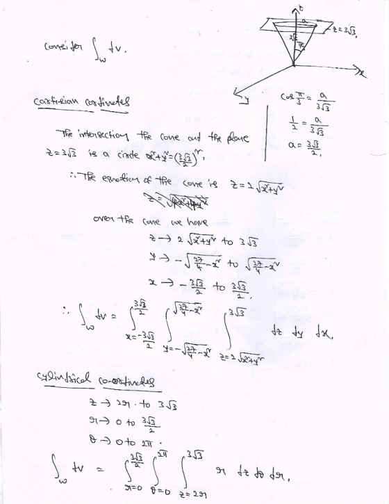 Conei fo 33 Corfreian oivdeg interectione Cone ond fRe bue 3 TResneie of tee Cone Overr the Cene wR have 2 J4 to 33 -J to to