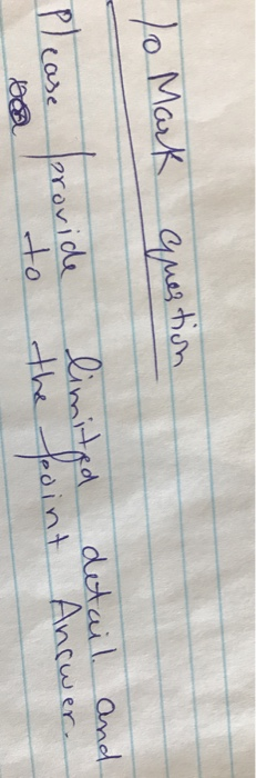 To Mark question Please provide limited the point Answer. detail and