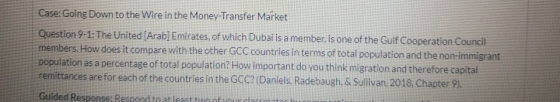 Case: Going Down to the Wire in the Money-Transfer Market Question 9-1: The United [Arab] Emirates, of which Dubai is a membe