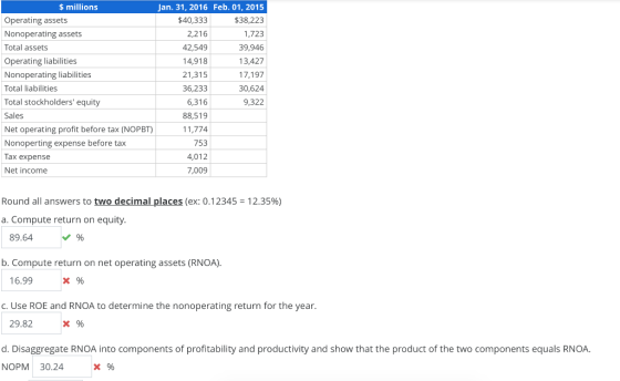 $ millions Operating assets Nonoperating assets Total assets Operating liabilities Nonoperating liabilities Total liabilities