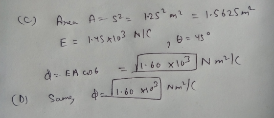 (c) Area A= 52- 1.25 m² - 1.5625 int E = 1.454103 NICO = 45° d=EA cst = 11.60 x103 Nmik Same, d=11.60 410 Neuf (D)