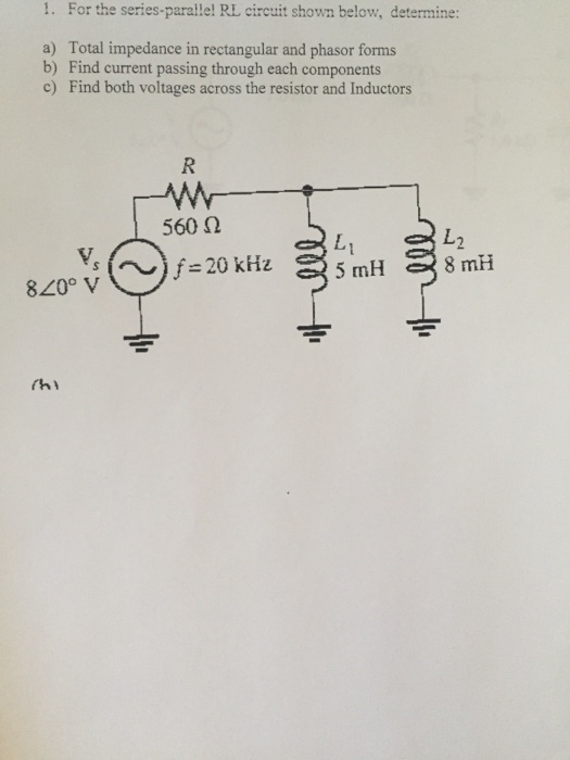 For the series-parallel RL circuit shown below, de