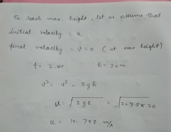 ahumme that hright To roach mar imitial valocity haight) pimal veladiby th 20m 2g4 279.8x 20 19. 798 ms