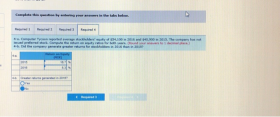 Complete this question by entering your answers in the tabs below. Required 1 Required 2 Required 3 4. Computer Tycoon report