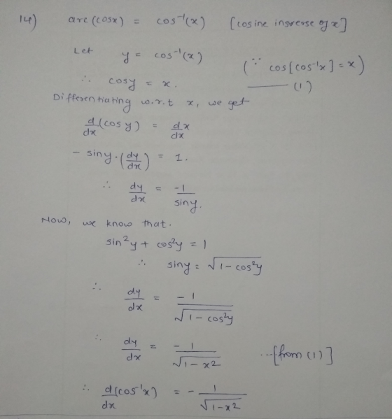 14) cos(x) arc (cosx ) [cos ine insrerse 헝t] Ltos(x) (I d (cos dac - siny.d dot Sin u knouo that. 2. sinyt cosy ol dly #х