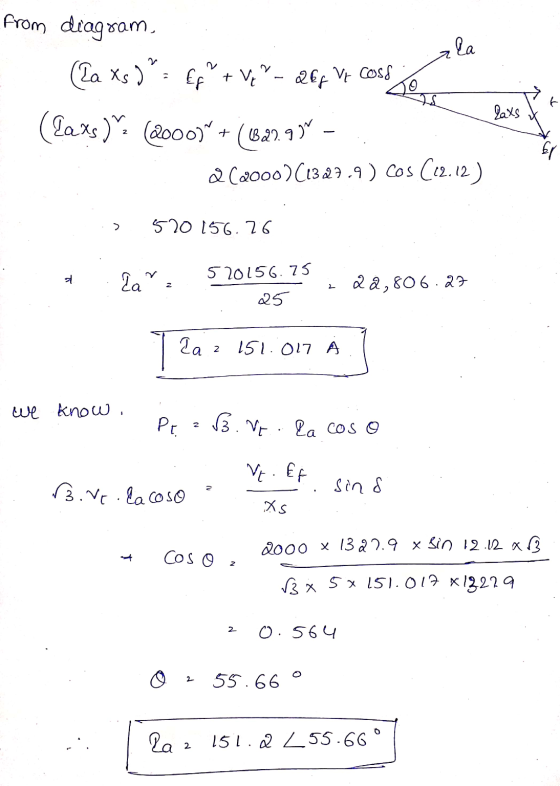 ala 2 from diagram (la xs) = E + VE Ef + Ve”- 2 Ep vt coss ({axs) (2000)* +(622.9)” – @(2000)(1327.9) Cos (12.12) laxs > 52