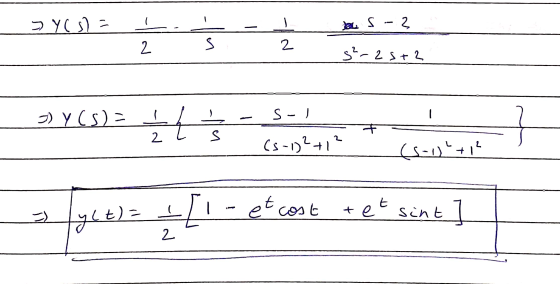 2 - کبط ] : (ر) د 2. s 2 2 + 2 -او اس S سے لا = (ر) 7 (د S ا أ - ي) 2. 12-اراک sint tet تا دم اے - | cos 21 = y(t) = 2.