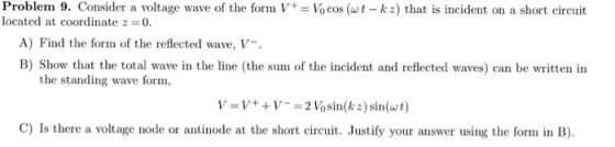 Problem 9 Consider a voltage wave of the form V Vo