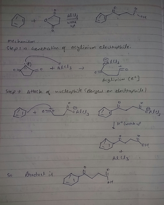 TOH work up mechanism .. Step 1 = Generation of acylinium electrophile. Eo & Alcz Acylinium (Et Step 7 Attack of nucleophile