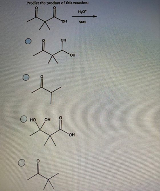 Predict the product of this reaction: H,0* hoat ОН FOH 일 O H0 ОН 애