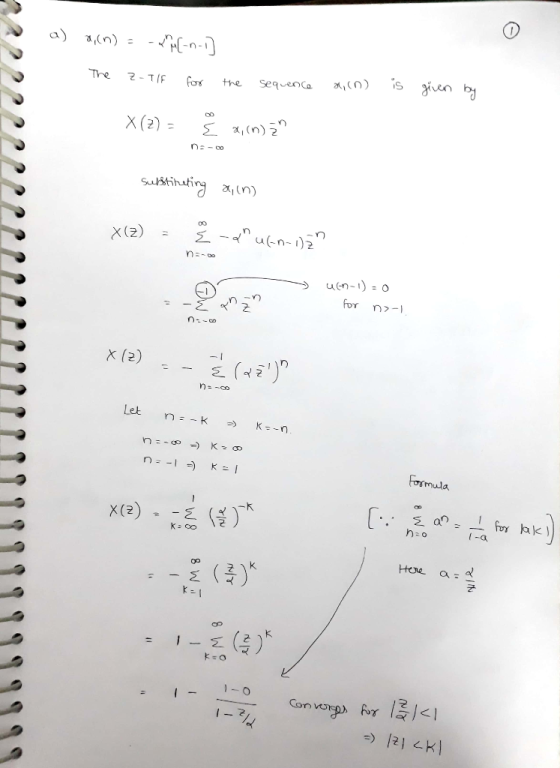 a) 4,(n) = -x MC-n--] The Z-TIF for the sequence a, (n) is given by X(2) - x, m) na- ?????????? Sulstieting am) X(2) - L - u