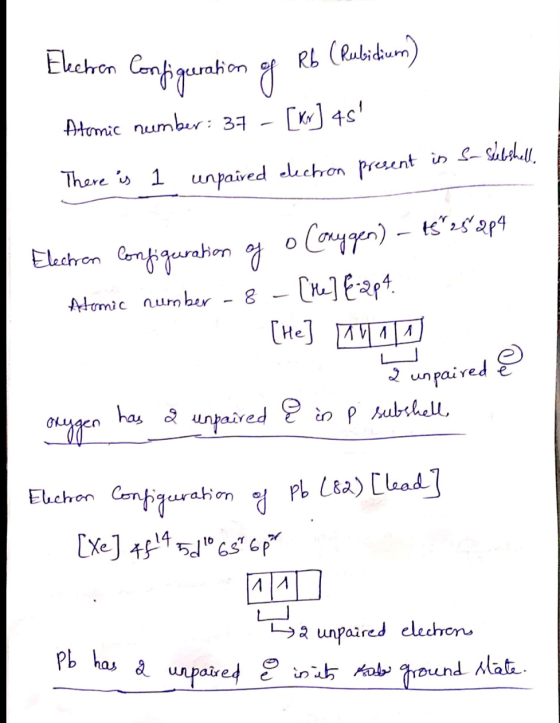 Eketron Configuration of Rb (Rubidium) Atomic number: 37 - [xx] 4s! There is 1 unpaired electron present is s-shteshell. mic