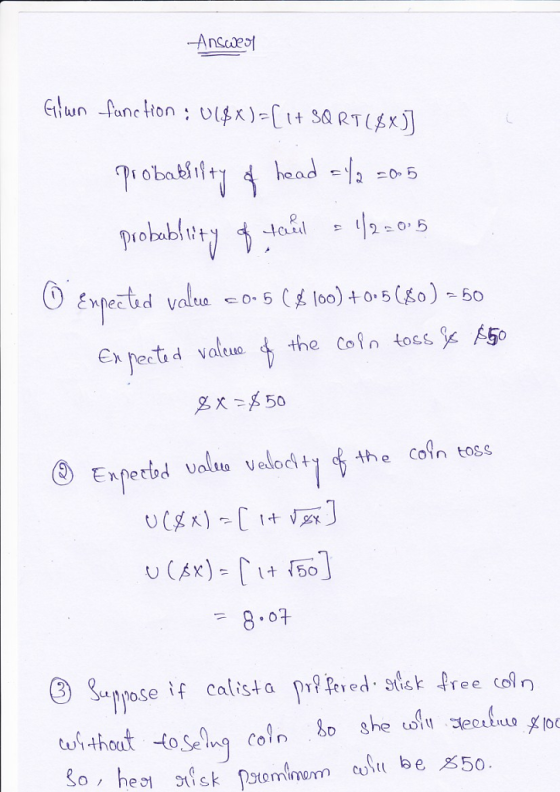 e ecta d Valeuo the Col toss A5o Ealo veloclt1 the coln toss =8.07 ③ Sceppose if calista Py?Tered.slek_pree celn