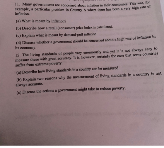 there has been a very high rate of І самое 11. Many governments are concerned about inflation in their economies. example, a