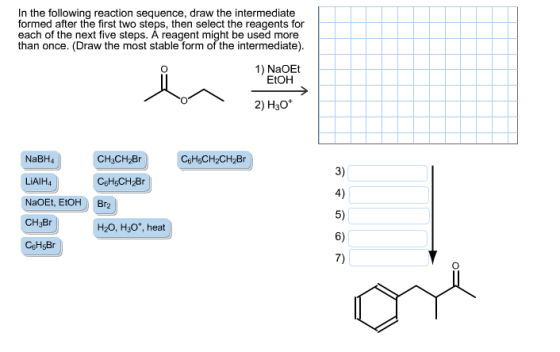 In the following reaction sequence, draw the inter