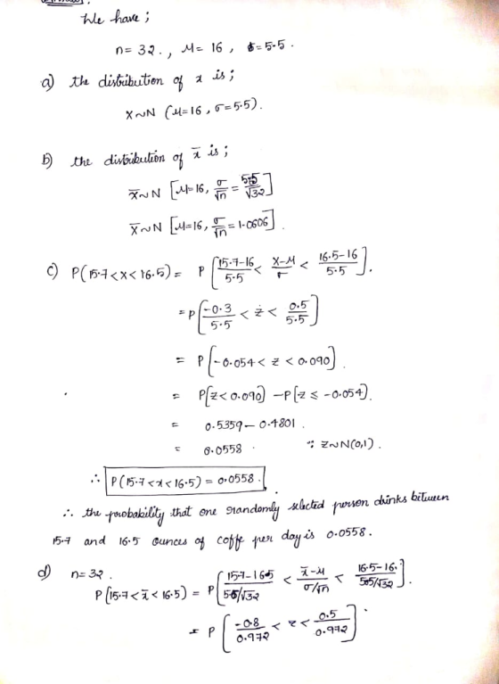 ns 32. , H= 16 , 5-5 . b)the in-V3マ 5-5 5.5 5.5 5.5 P6054 < o090 05359- o-1801 6.0558 군~ N(0,1) . . . | P (54 < .. .かしゃobakidtj 16.5) = 0,0558 rsen chinks biluun H and 16-5 duncu ob cobt.mudar dou i o-0558 n-34 . I6-5-16. 51-165 서 5 0.9ㅋマ