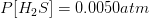 P[H_{2}S]=0.0050atm