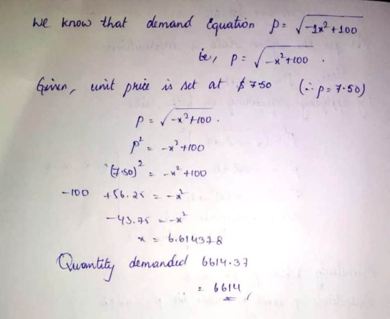 ue know that dmand quathon p 1x +10o te h, unit pui s ut at so p: 1.so) )100 uonth, demanby.33 : 661