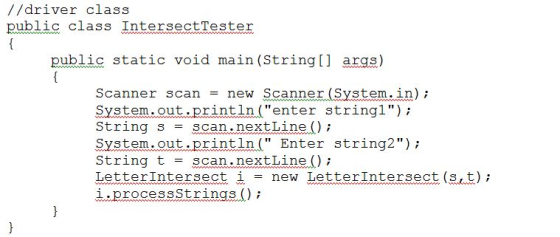 //driver class public class IntersectTester public static void main (String[] args) Scanner scan-new Scanner (System. in); Sy