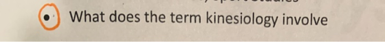 What does the term kinesiology involve