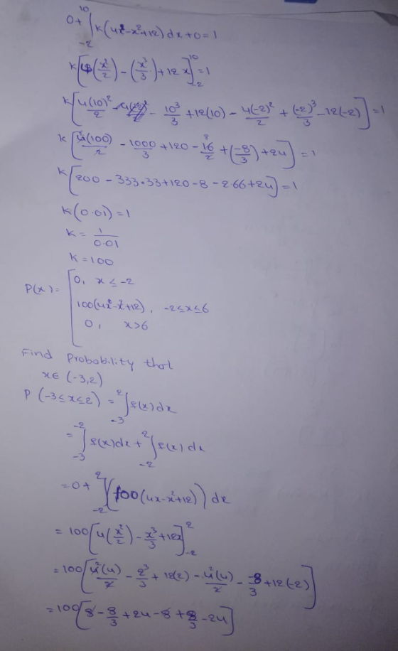 3 k(00)1000 120-6 200 -333-33+120-8-2 66+24 o.Ol Find probabl;ty thrl ne (-3,2 2 3 3