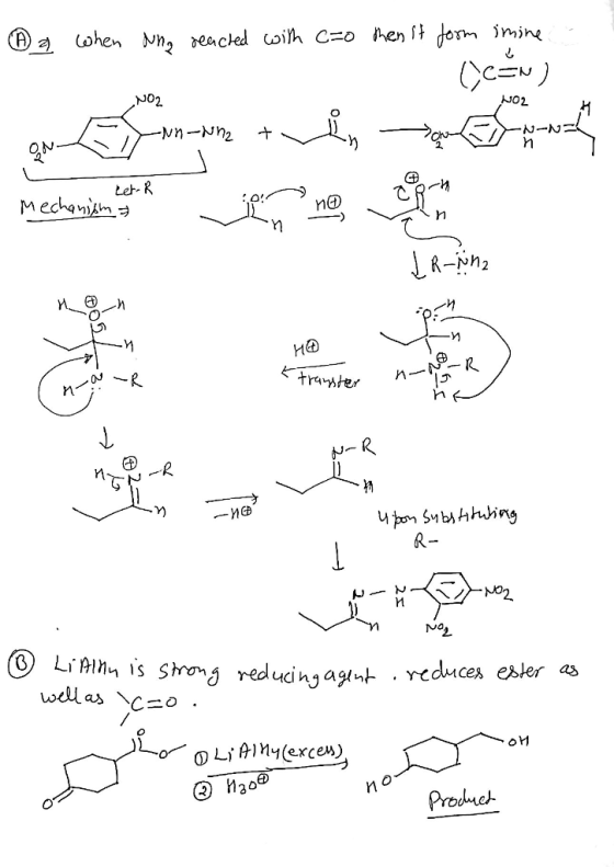 ④ 2 when ang reacted with c=0 then it form imine (can) NO2 ann an in-am twin - Let-R Mechanisma 09 no en LR И, O DOS/ не Fran