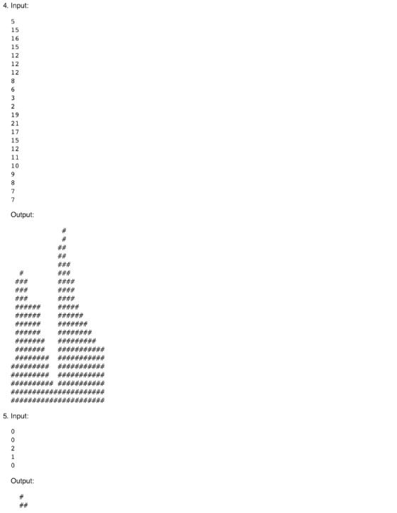 4. Input 15 16 15 12 12 12 3 19 21 17 15 12 10 Output 5. Input 2 Output