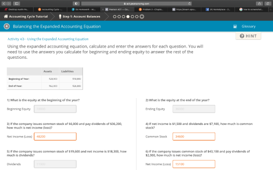 RE act.pearsoncmg.com ch Ar OneStop Austin Pe... Accounting Cycle Do Homework - AC... Pearson ACT Co... Problem 2 Chapte.. A