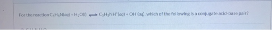 For the reaction CH,N(aq) + H20(1) CH NH(aq) + OH (aq), which of the following is a conjugate acid-base pair?