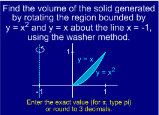 Find the volume of the solid generated by rotating the region bounded by y = x2 and y = x about the line x = -1, using the wa