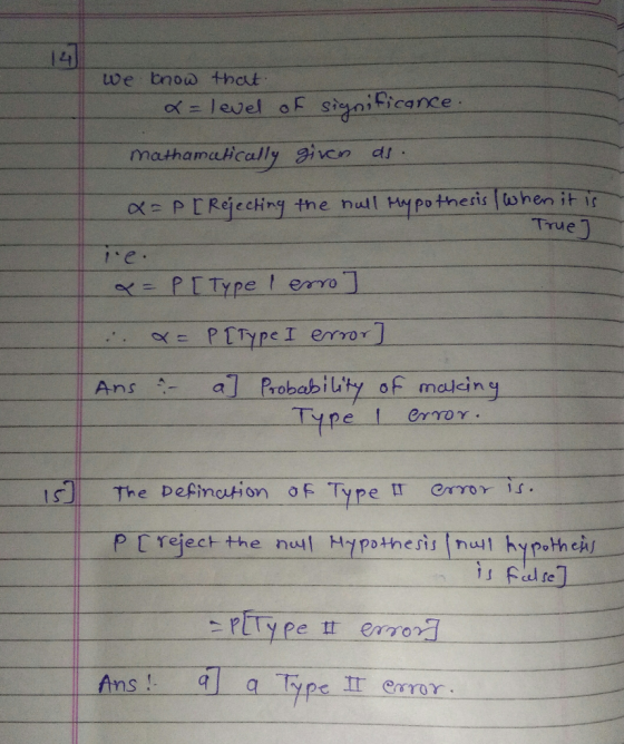 we匕now that osiniicance mathamahcally givn d op t Rfechnj the null Hypothesis (ohen it True Ans A- a Probability of male, ny The pefination oF Tyre ero s. P C reject the n Hypothesis nui hypotheaj Ansa Typs I eror