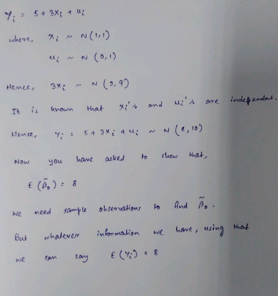 Now you hane aske to tho Hat E(e,) But whateve ior matbion we have, using haf say £(vi): 8 we can
