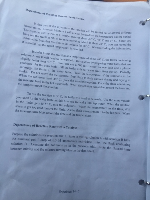 Based on this lab experiment, what are all the equ