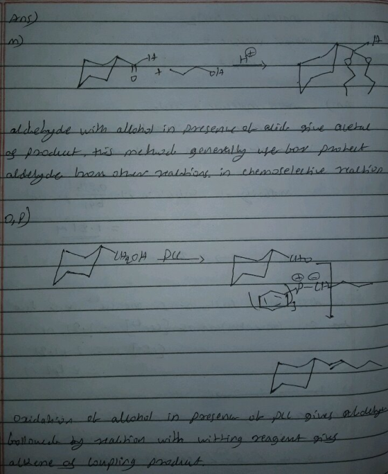 Ans + و( لطعيمهو علفى الصعيحصلصمللمطمعه لعمل لها Los product this mehead generally use bor protect aldehyde bron oher realion