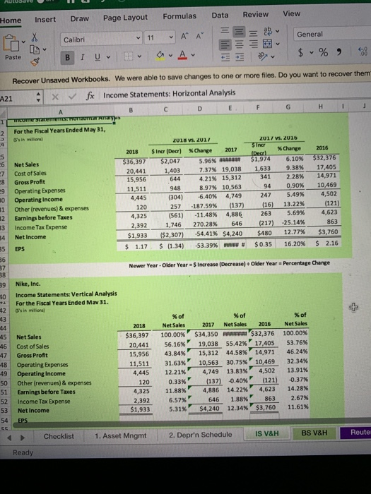 LUB Home Insert Draw Page Layout Formulas Data Review View Calibri 11 A A = = General EE Paste BI U A E $ % Recover Unsaved W