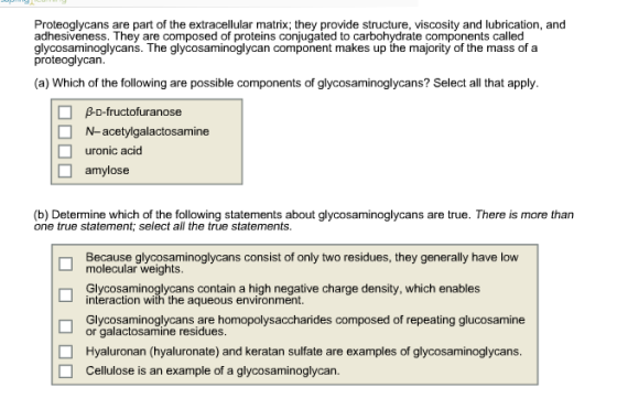 Proteoglycans are part of the extracellular matrix