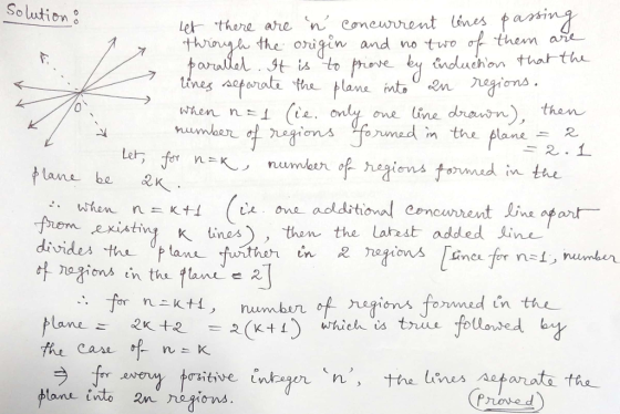 lek_ there ahe (n , Concurrent Unes fanti thrnA the onigin and no two ơe them ane- Solution when nl (. ioms fomed in tae numd