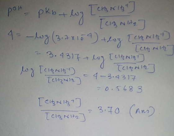 1 Pot - pkb + log [ er or 141] 0 [CIB Nity ] 4= -log (3.7x104) tlog Tebriz) 23. 4317 + log I CANI Telt, Nih ? CNH) THANH TIRN