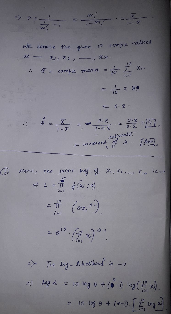 nwe denote the iven 1O sampu 1 o /o 시 0. 8 lo l v 10 9 -