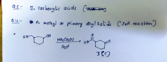 3. car houylic aids A. methgl or pimary dkyl hal de Cae rea chin Na CpO7 3 Ce7