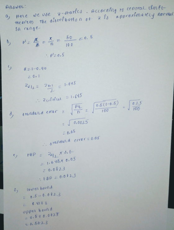 Answer tn range 5 0 10 0 2- 0.25 1 00 0,0025 0,05 1,6 5X 0,05 : 0,0823 touser bound こ 0,5-0.0823 6.411 upper boun d