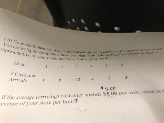 (6) Your small business (e. You are trying to complete a b representative of your customer whess (e. convenience store) depen
