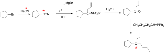 MgBr NaCN H30+ CH3CH2CH2CH-PPh3