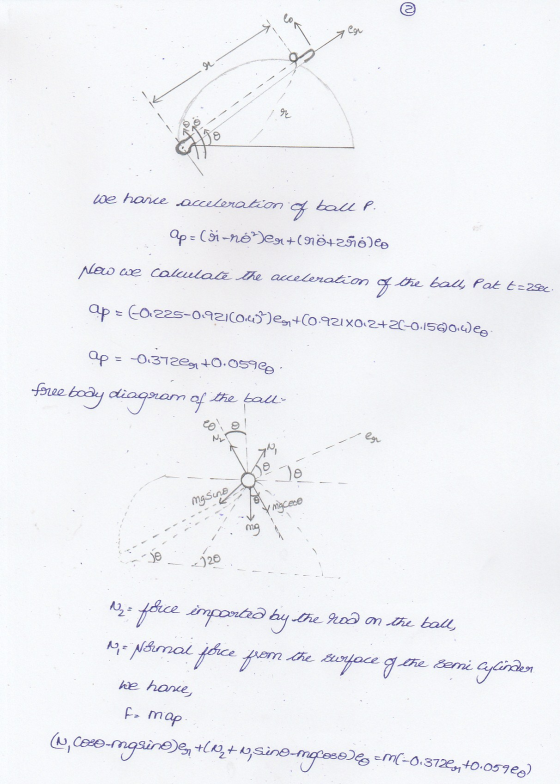 Thor r we harce acceleration of ball P. ap=Coi-no legtörzñoles Nao we calculate the acceleration of the balls Pat t=25&c. ap