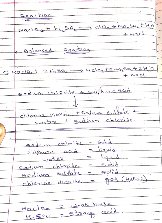 Reaction Inacloat H2SO4 → clo2t Na₂sou thot - tnach * Balanced Reacties s Naolo, + 2 H₂sou uclo, tena,soutzhor + Nacl. sodium