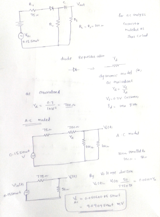 d uu er ac analy Ca pacito hodelid as Shot Car Ceu Vac diode Re present atio anamic model ( ac euivalan ac eruvaland A c moded 1S 100 A C mod 100ル了100w O- IS Sinuwt -ㄧㄧㄒㄧ-vttj By o t ae dlivision ylti-So. = 0.06065% 50- 77S+ SD o- ISSinu 9.0909 sinut mv